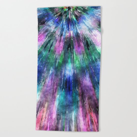 Textured Watercolor Tie Dye Beach Towel