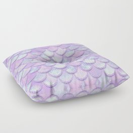 Baby Mermaid Scales Lavender Purple Floor Pillow