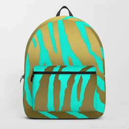 Gold Tiger Stripes Aqua Backpack