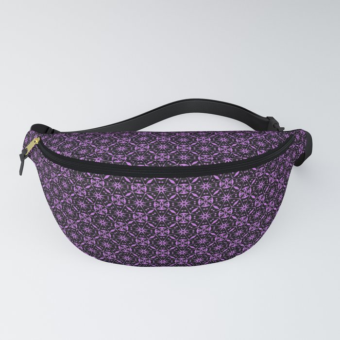 Purple Star & Cross Tessellated Geometric Pattern Fanny Pack