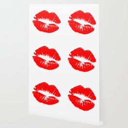 Red Sexy Lips Kiss Print Clipart Illustration Wallpaper