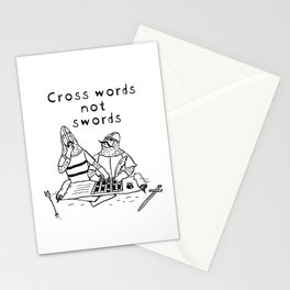 Cross Words Not Swords Stationery Card