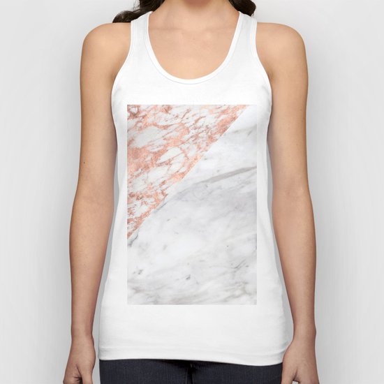 Massarosa Marchionne Bianco rose gold marble Unisex Tank Top