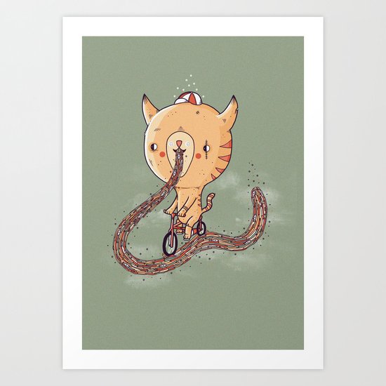 Cat sick trail Art Print