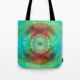 Inner Light Green Red Blue Abstract Art by Sharon Cummings Tote Bag