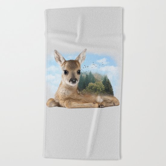 Baby Roe Deer Beach Towel