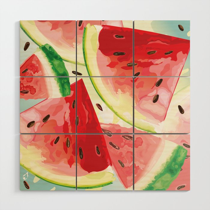 Life Is Sweet With Watermelon Wood Wall Art