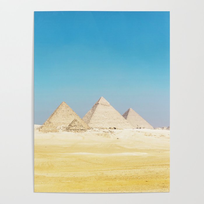 Pyramids Beneath Blue Skies Poster