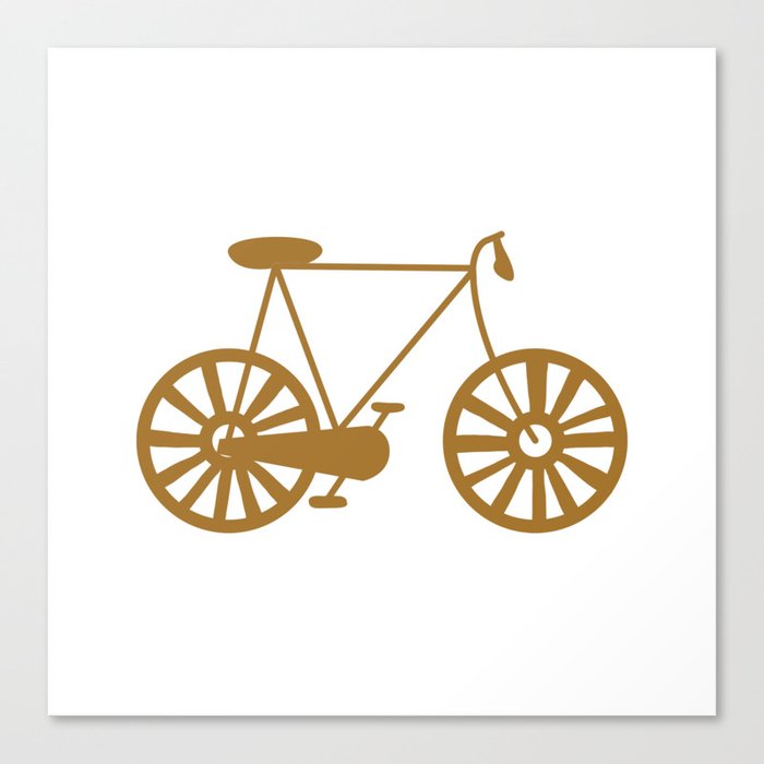 Brown Road Bike Lover Print Pattern Canvas Print
