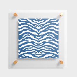 Zebra Wild Animal Print Blue and White Floating Acrylic Print