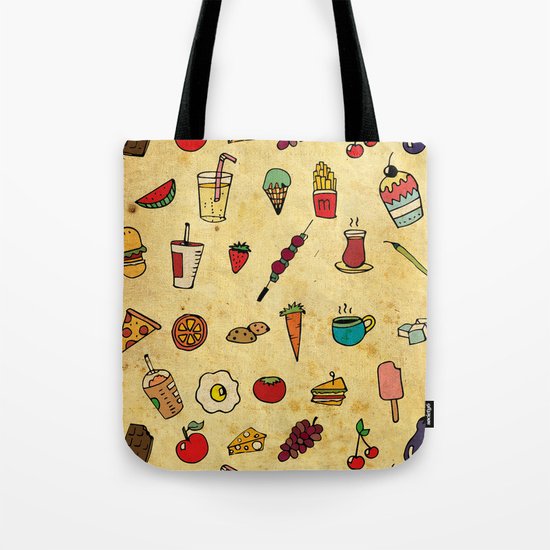 Food Love Pattern Tote Bag