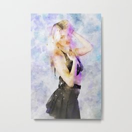 Woman In Black Tank Top And Black Skirt Metal Print | Sudbury, On, Lookingintocamera, Streamer, Painting, Underwear, Burchtwin, Burch, Famous, Smallgirl 