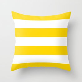 Sunshine Yellow and White Stripes Throw Pillow