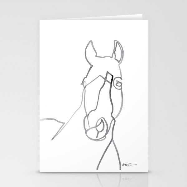 Horse Line Drawing Stationery Cards