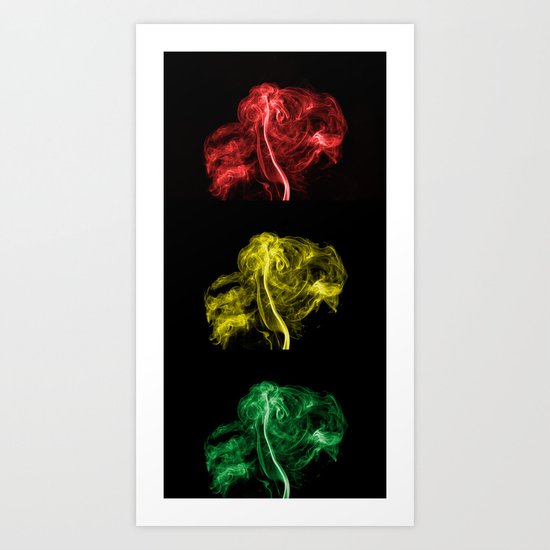 Explosive Traffic Lights Art Print
