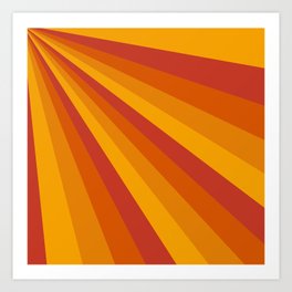 70 retro colors sun beams Art Print