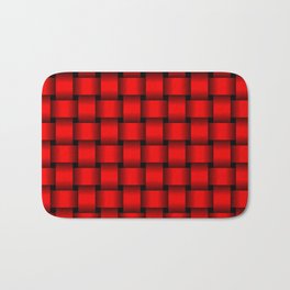 Red Weave Bath Mat | Figurative, Weave, Red, Other, Weavepattern, Digital, Graphicdesign, Pattern, Redweave, Ribbon 