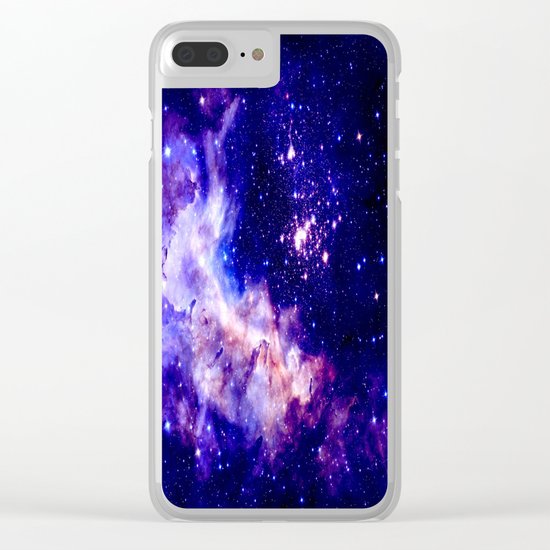 indigo galaxy : Celestial Fireworks Clear iPhone Case