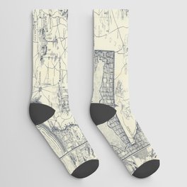 A pictorial sketch of Texas-Old vintage map Socks