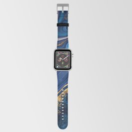 Midnight Blue + Gold Abstract Swirl Apple Watch Band