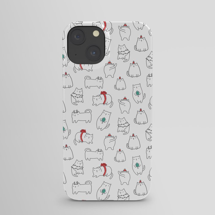 Fat Christmas cats iPhone Case