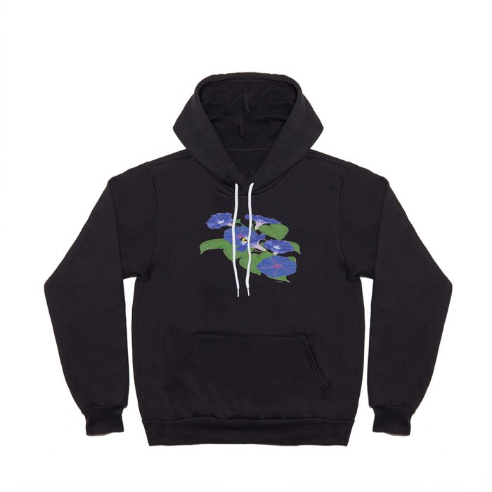 Glory Bee - Vintage Floral Morning Glories and Bumble Bees Hoody
