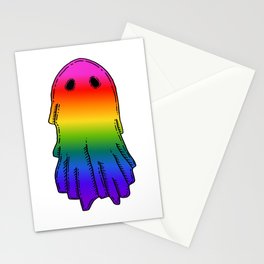 Queer Pride Doodle Ghost Stationery Card