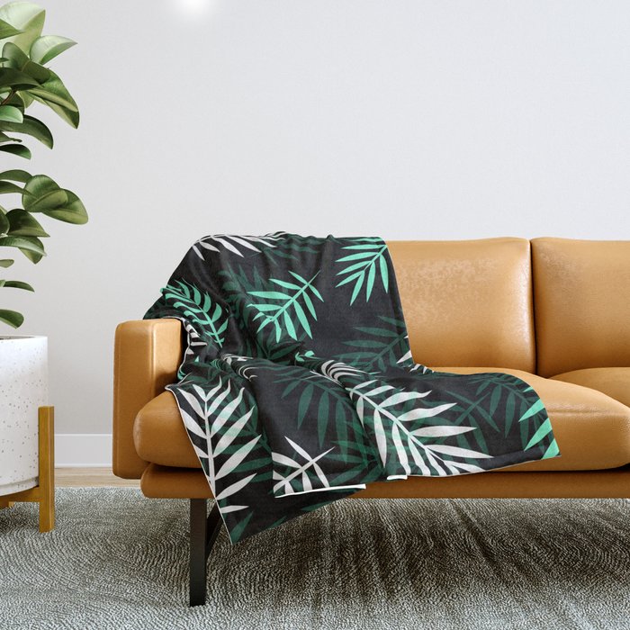 Elegant Exotic Leaves Collection Throw Blanket