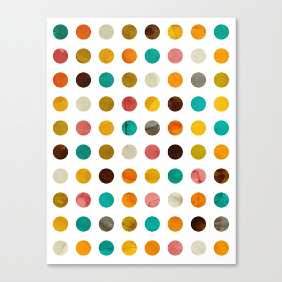 Autumnal polka dot Canvas Print