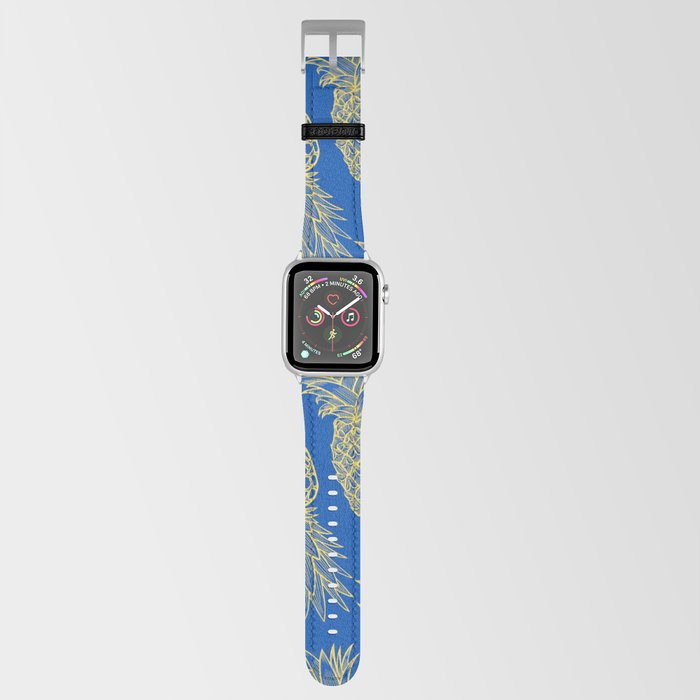 Fresh Pineapples Blue & Yellow Apple Watch Band