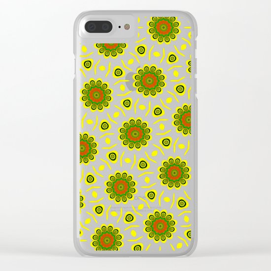 Cute ethnic floral pattern Clear iPhone Case