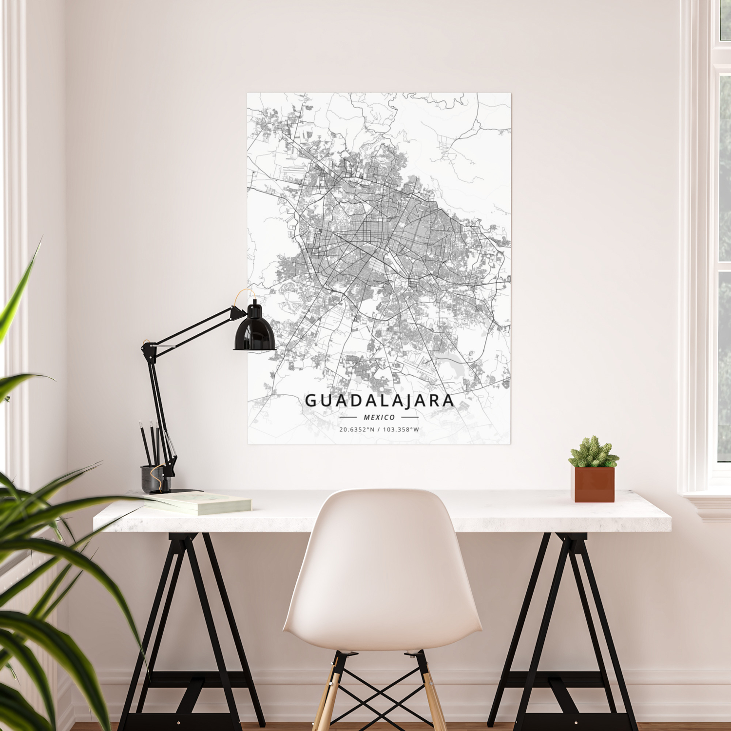 Guadalajara, Mexico - Light Map Poster by Designer Map Art | Society6