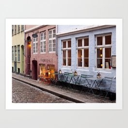 Copenhagen Sidewalk Cafe Art Print