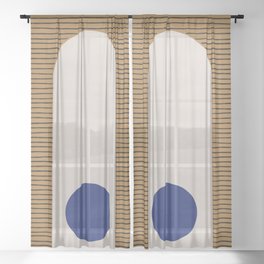 Blue Circle #1 Sheer Curtain