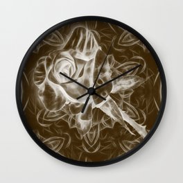 Rose infrared in brown Wall Clock | Flower, Color, Digital Manipulation, White, Raindrop, Infrared, Delicate, Bold, Graphicdesign, Collage 