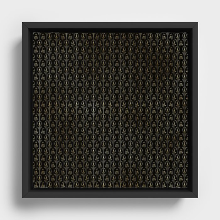 Beautiful Black and Gold Design Pattern Framed Canvas