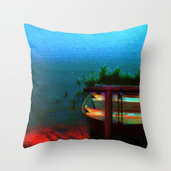 Rusty Boat Throw Pillow