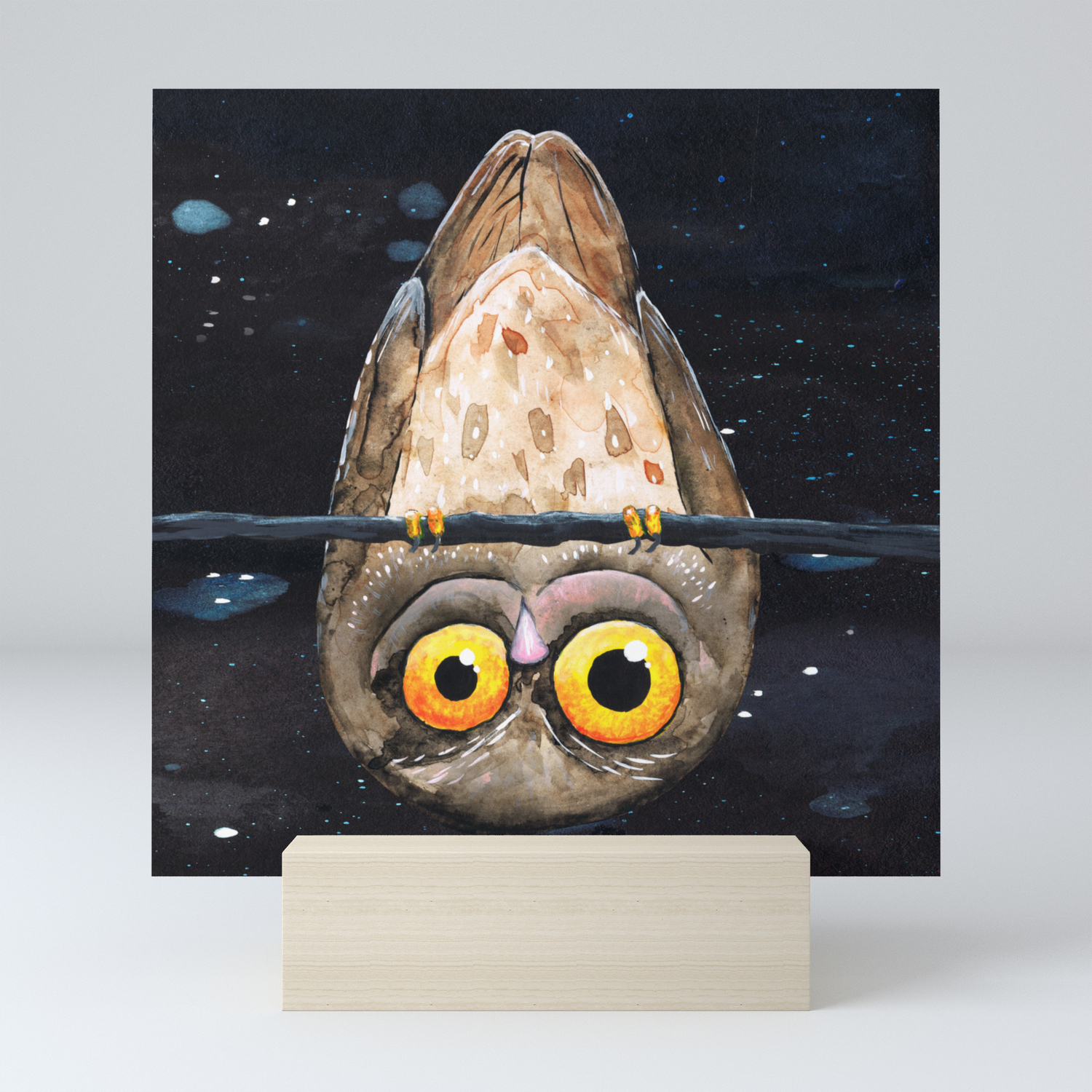 Upside Down Owl Mini Art Print By Wizzies Society6
