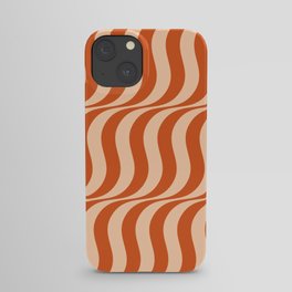 Groovy Wavy Stripes in Burnt Orange & Peach iPhone Case