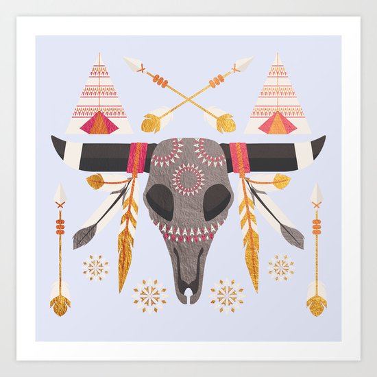 Boho Golden Child Art Print