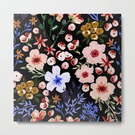 Simple colorful flowery meadow dark Metal Print