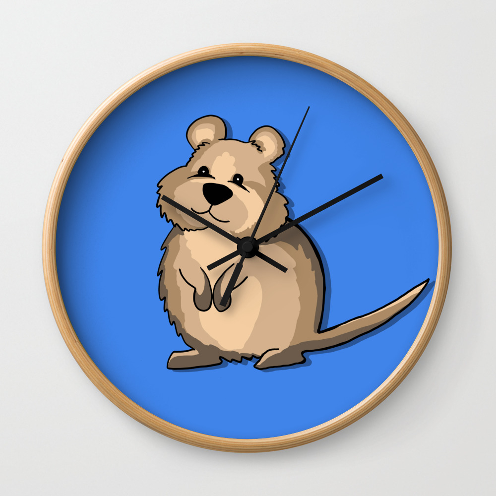 Cute Australian Quokka Wall Clock By Antiqueimages Society6