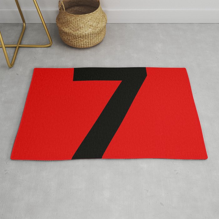 Number 7 (Black & Red) Rug