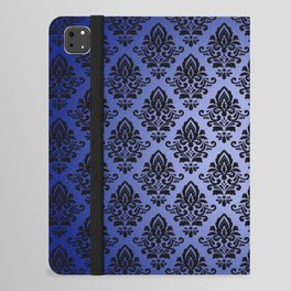 Black damask pattern gradient 4 iPad Folio Case