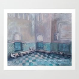 India station with a quote Art Print