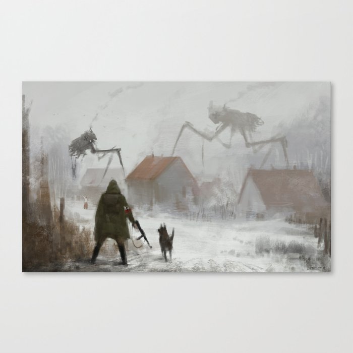big spider on the roof Canvas Print