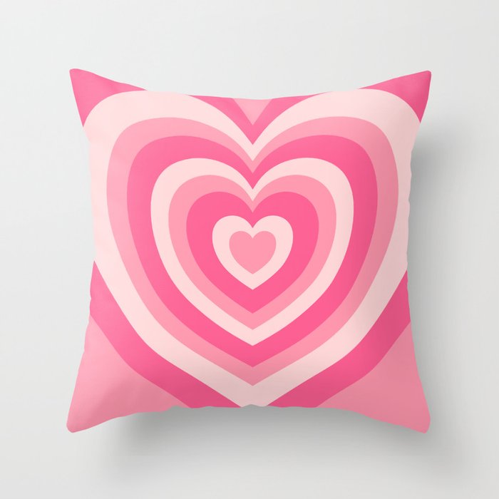 Pink heart shop throw pillow
