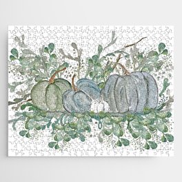 Watercolor Pumpkin and Eucalyptus Jigsaw Puzzle