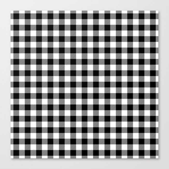 Classic Gingham Black and White - 11 Canvas Print