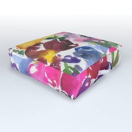 rainbow floral pattern N.o 5 Outdoor Floor Cushion